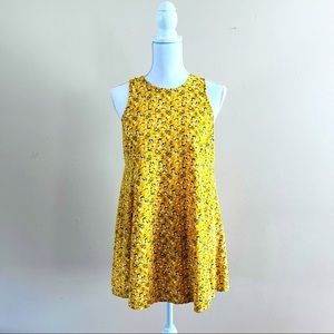 Old Navy Yellow Floral Mini Dress Sundress size M Petite
